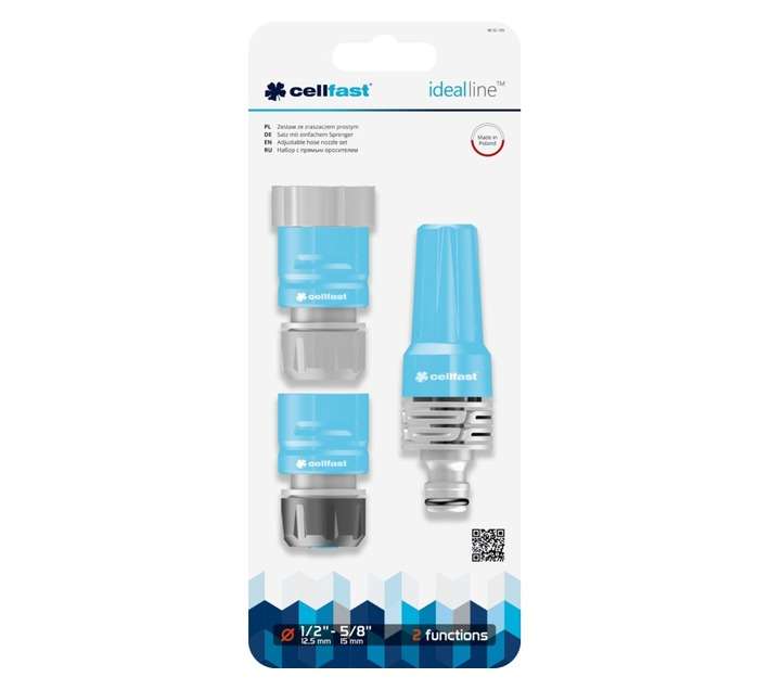 Cellfast CF50-705 Adjustable Spray Nozzle Set - Grey/Blue (12-15mm)