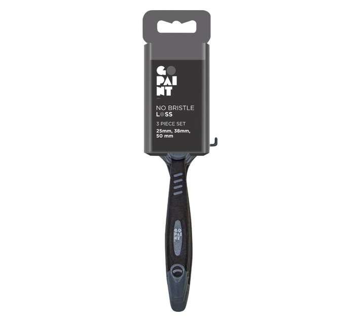 Go Paint 3 Piece No Bristle Loss Paint Brush Set