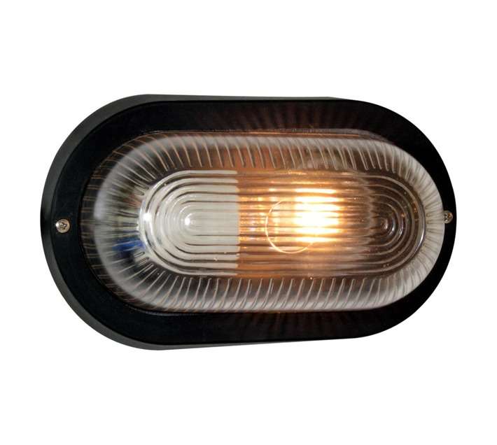 Eurolux Oval Plain Bulkhead Light - Black (60W)