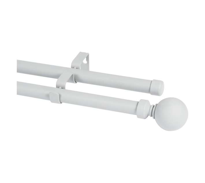 Design House Double Ball Curtain Rail - Grey (2500mm)