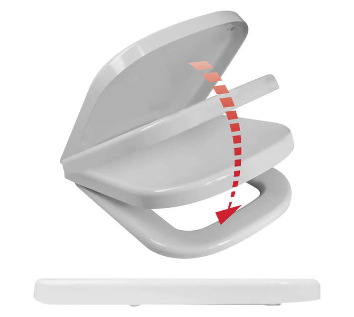 Wirquin Mirage 1 Soft Close Toilet Seat - White (438 x 352 x 58mm)