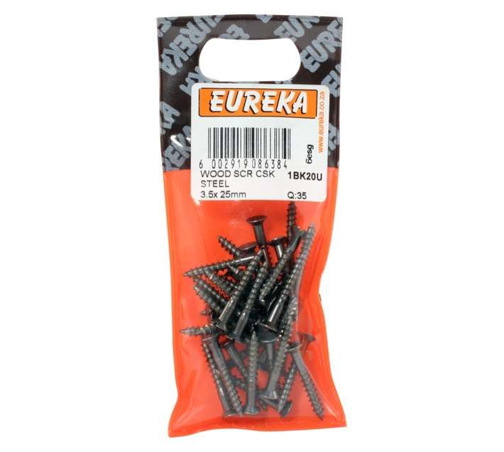 Eureka 1BK20U 3.5 x 25mm W/Screw Countersunk Steel (35 Pack)