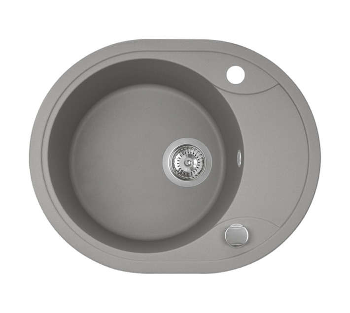 Laveo Dafne 1 Bowl Sink with Half Drainer - Grey (580 x 470 x 190mm)