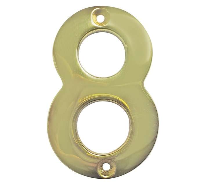 Euro Brass Numeral 8 - Brass (75mm)
