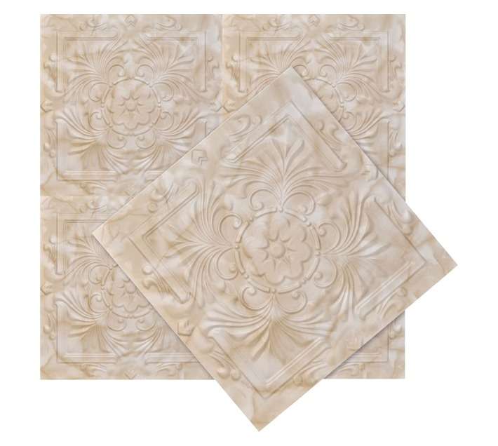 Upper Edge Polystyrene Square Ceiling Tile - Beige Agate (2000 x 500mm)