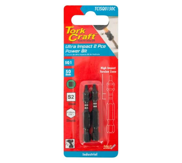 Tork Craft TCISQ0125C Square Recess SQ1 Screwdriver Bit (25mm)