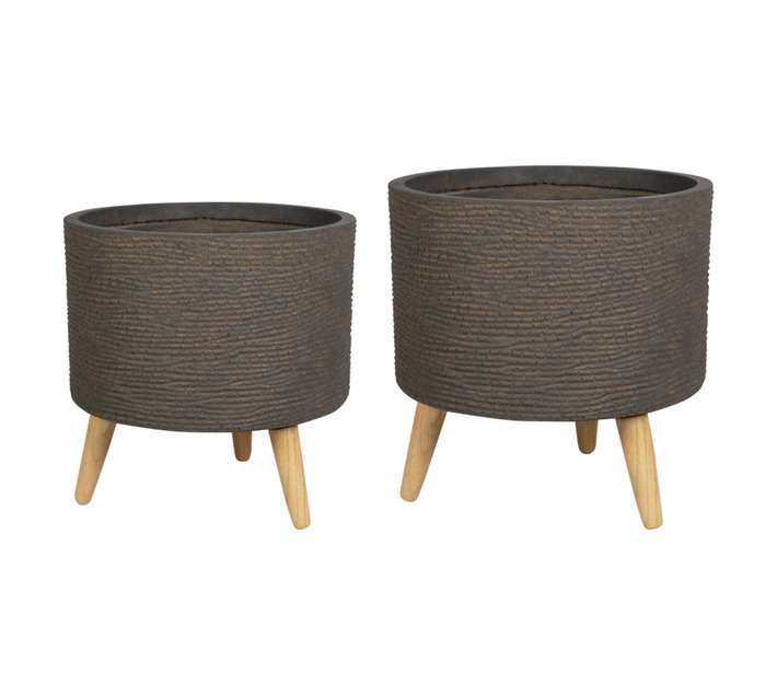 Flora Select Riva 2 Piece Pot Set - Taupe