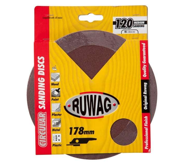 Ruwag P120 Fibre Sanding Disc (178mm)