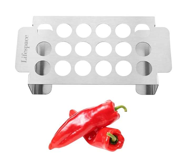 Lifespace Jalapeno Chilli Popper or Chicken Drumstick Rack - Silver (250 x 130 x 50mm)