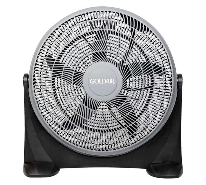 Goldair GHF-200 Floor Fan - Black/Silver (200mm)