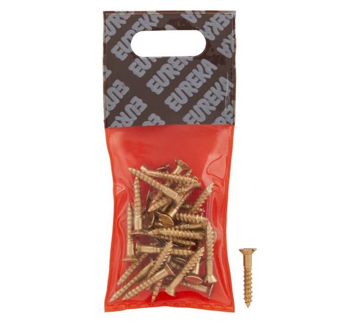 Eureka 1BM30U 4 x 25mm W/Screw Countersunk Brass Plated (30 Pack)
