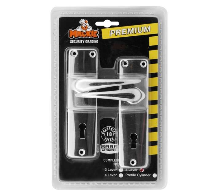 Mackie Premium 2 Lever Mortice Lockset With Heavy Duty Handle Chrome Plated