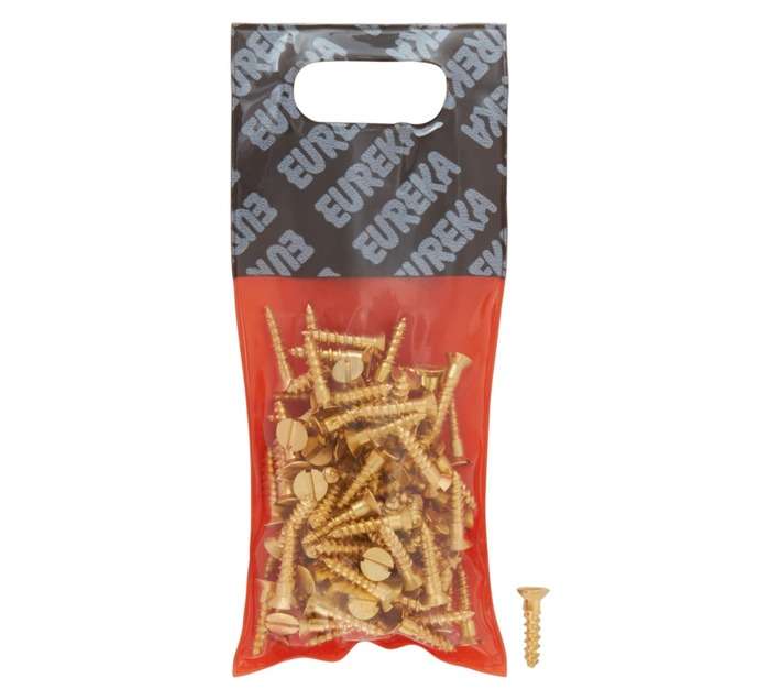 Eureka 1CI10U 3.5 x 16mm W/Screw Countersunk Solid Brass (100 Pack)