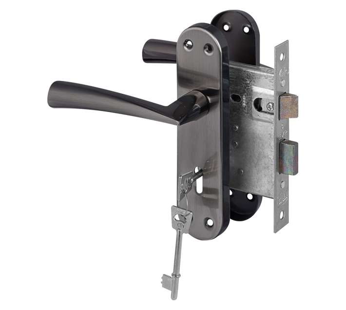 Yale Dritta 3 Lever Door Lock Set - Satin/Black/Nickel