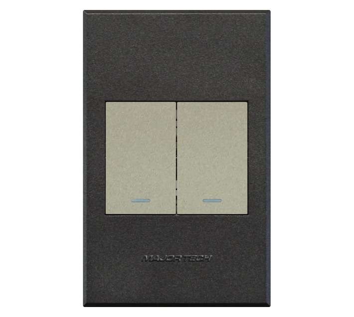 Veti 3 Series 2 Lever 1 Way Switch - Titanium/Graphite (100 x 50mm)