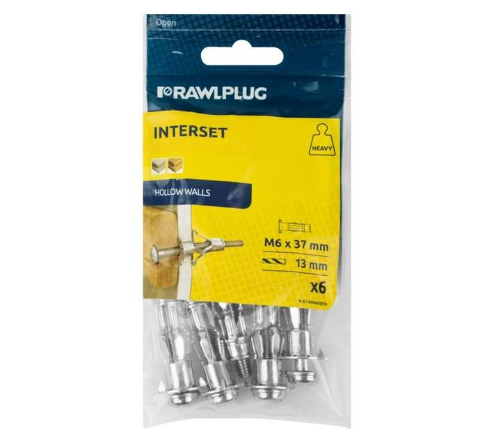 Rawlplug 6 x Interest Hollow Cavity Wall Anchor (M6 x 37mm)