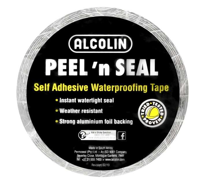 Alcolin Peel and Seal Tape - Black bitumen/aluminium (120 x 118 x 1050mm)