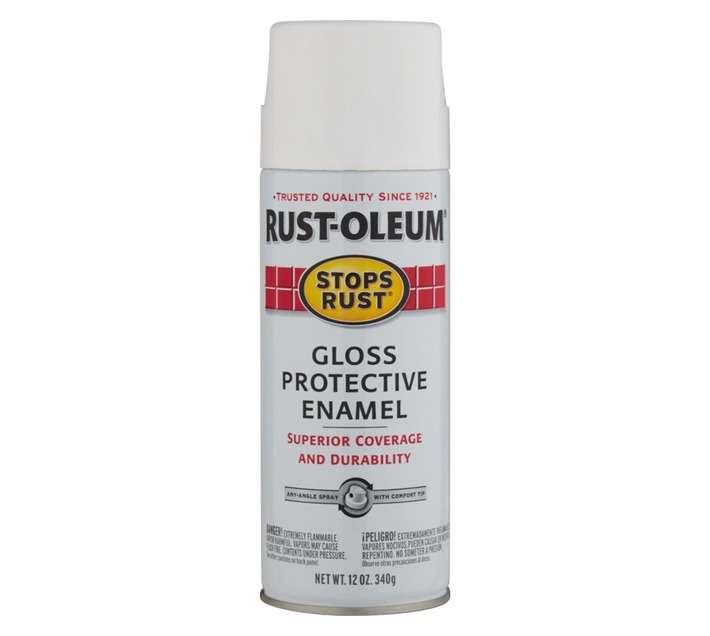 Rust-Oleum Spray Paint Stops Rust Enamel Gloss - White (340g)