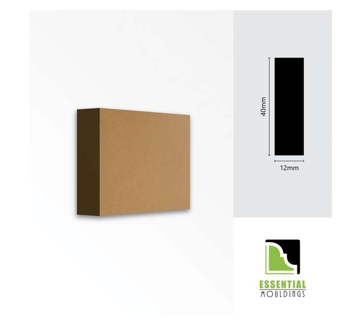 Essential Mouldings MDF Cover Strip Skirting (2750 x 40 x 12mm)