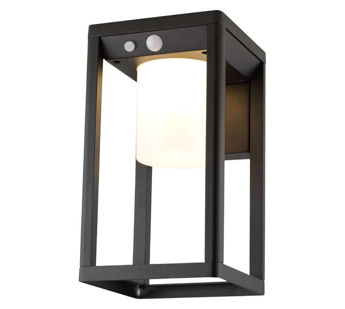 Solar Flair Outdoor Wall Lamp with Sensor - Black