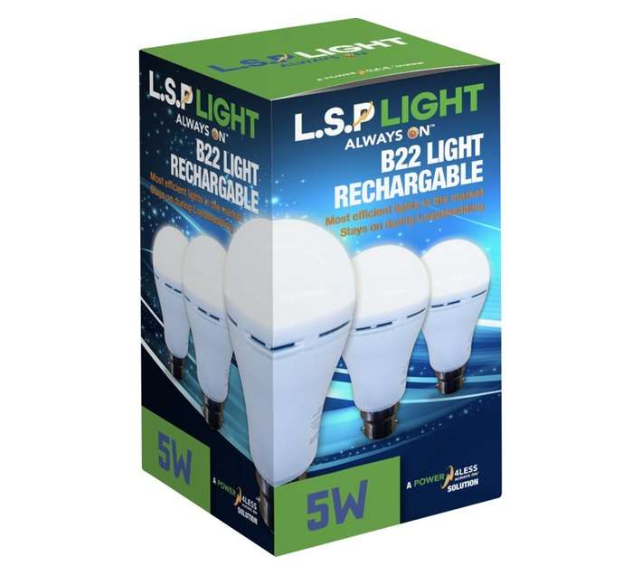 Power4less LSP A60 B22 Battery Backup LED Globe - Cool White (5W)