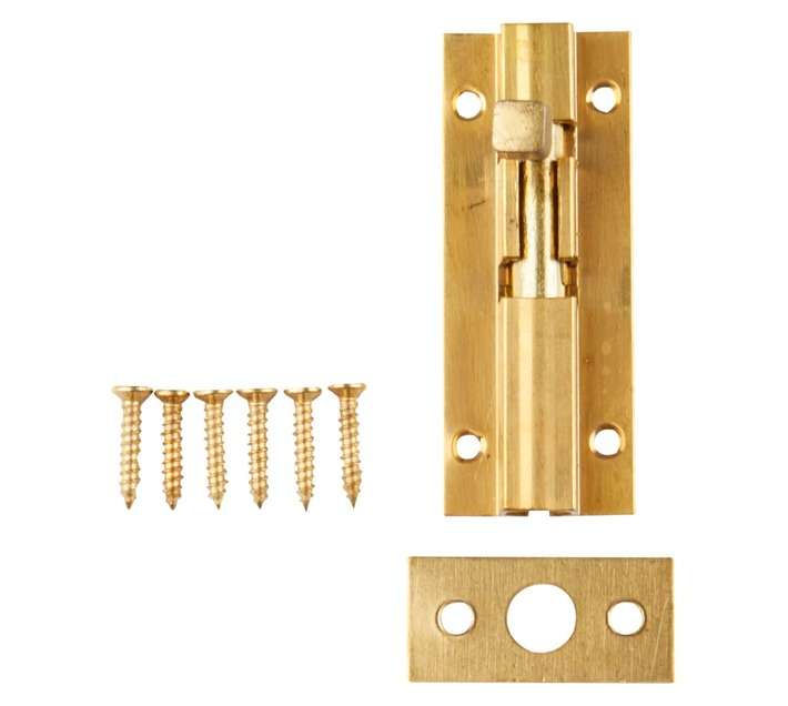 Mackie Barrel Bolt Straight - Brass (64mm)