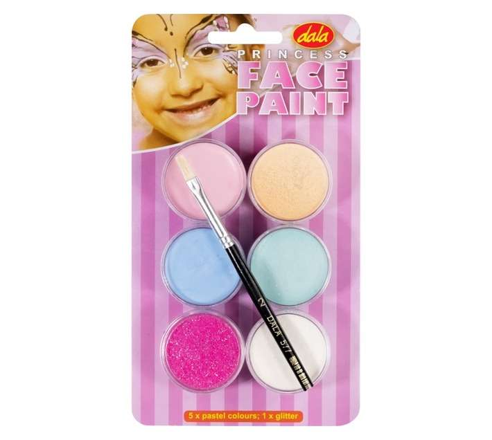 Dala Princess Face Paint Kit with Brush (6 x 10ml)