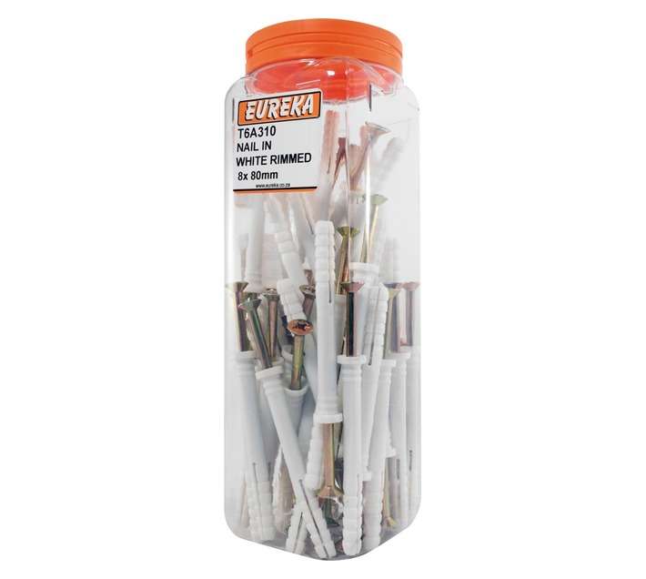 Eureka 8 x 80mm Nail In White Rimmed (Q50)
