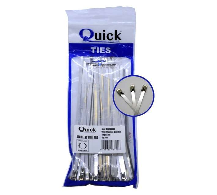 Quick Ties Stainless Steel Cable Ties (4.6 x 200mm)