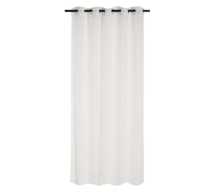 Design House Sheer Embossed Stripe Eyelet Curtain - White (2600 x 2500mm)