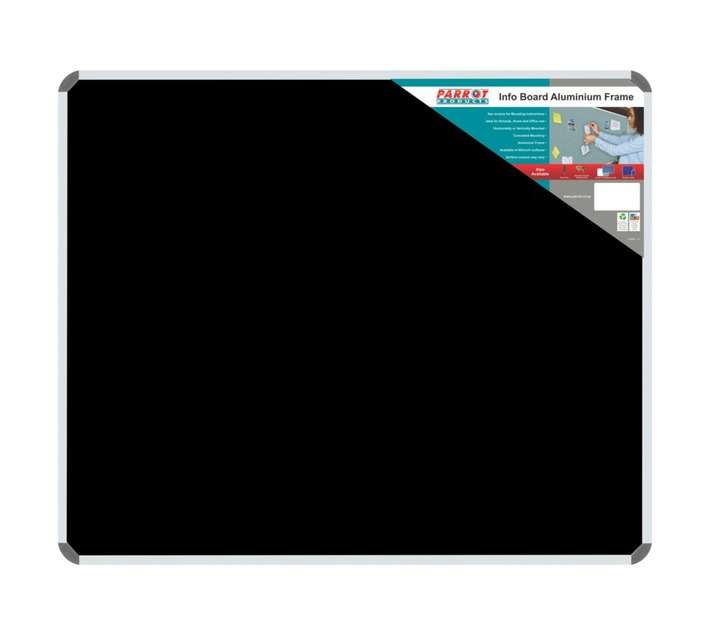 Parrot Products BD0748B Aluminium Frame Information Board - Black (1200 x 1000mm)