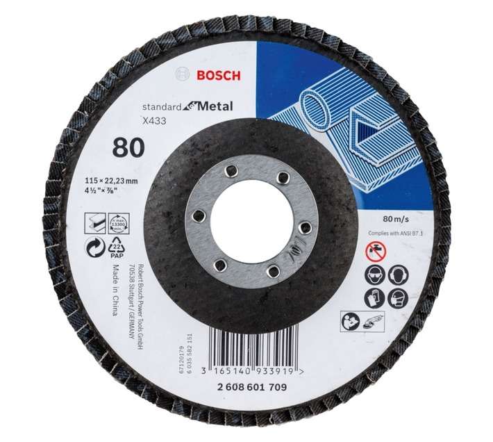 Bosch Standard 80 Grit Metal Flap Disc (115mm)