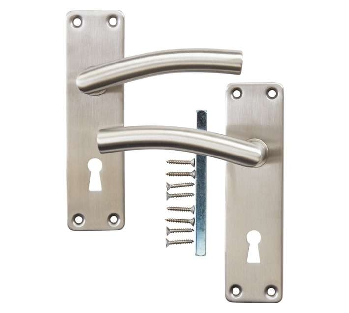 Dortello Coupe Namsos Handle Plate with Keyhole Escutcheon- Stainless Steel
