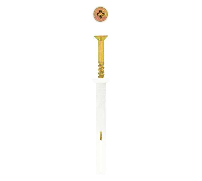 Eureka 450 x Nail-In Rimmed Plug - White (6 x 55 x 6mm)