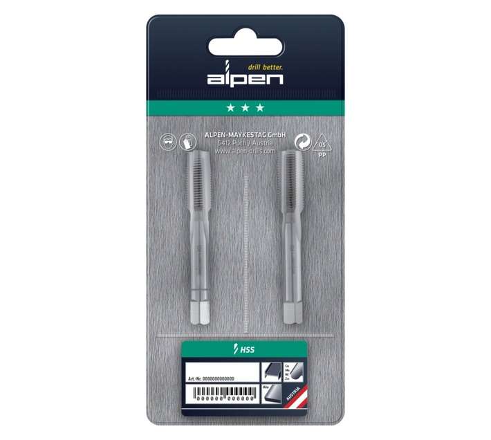 Alpen ALP7060200 2 x Imperial HSS Hand Taps (1/4 Inch)