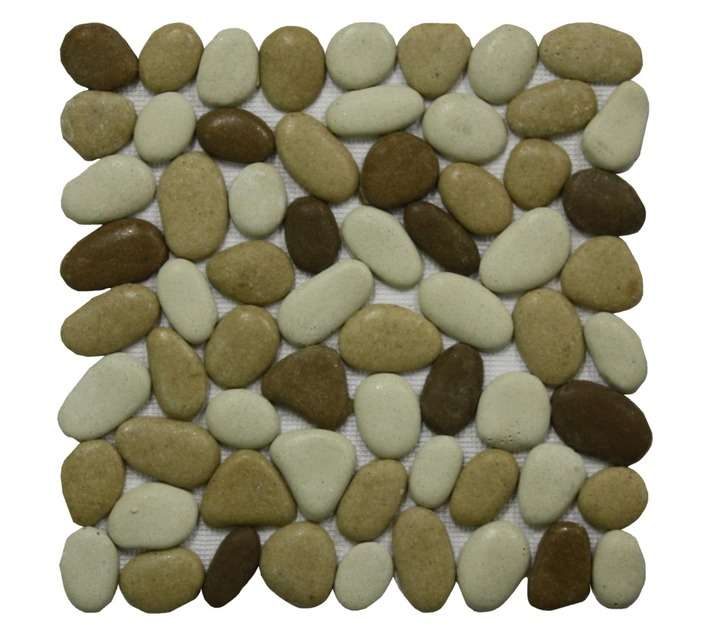 Earthstone Berg River Mixed Mosaic Pebble Tile - Mixed Brown (300 x 300mm)