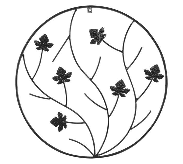 Fusion Home Round with Leaves Trellis - Black (600 x 600mm)