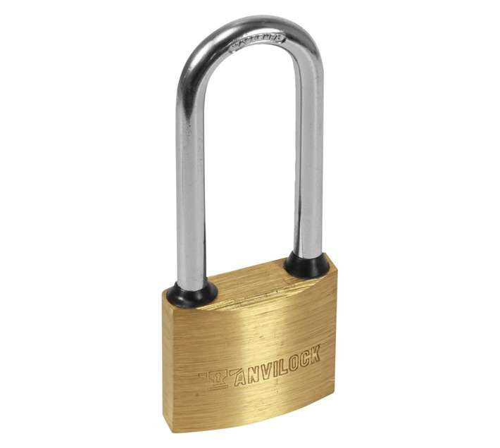 Anvilock Brass Long Shackle Padlock (50mm)