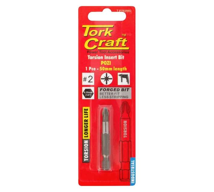 Tork Craft No.2 Insert Pozi Power Screwdriver Bit (50mm)