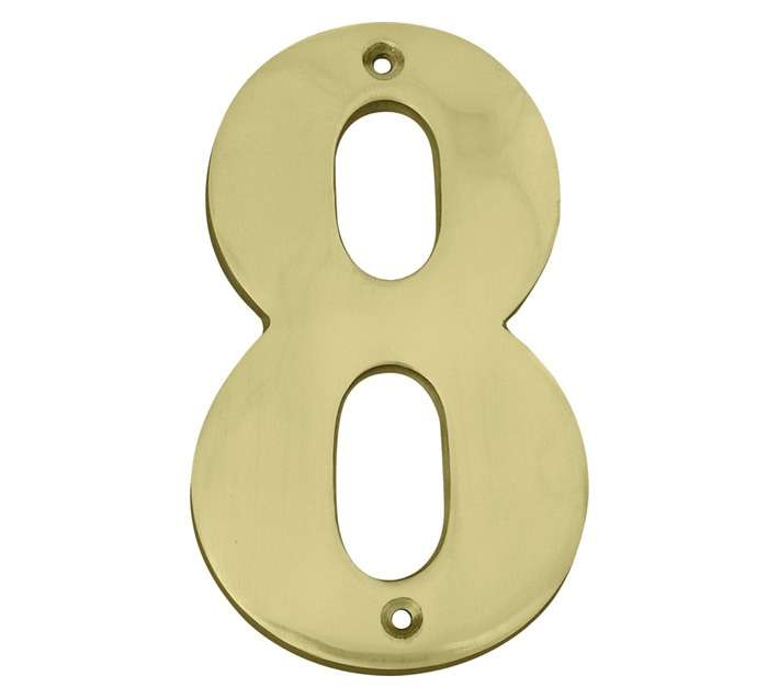 Euro Brass Numeral 8 - Brass (175mm)