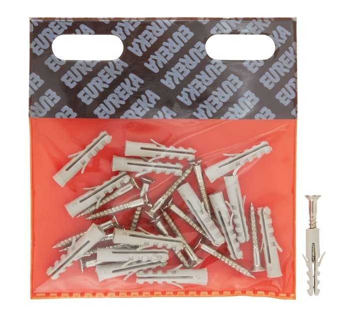 Eureka 3K20 4 x 30mm Wall Plug And Screw (15 Pack)