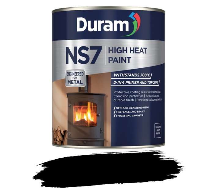 Duram NS7 Heat Resistant Paint - Black (1L)