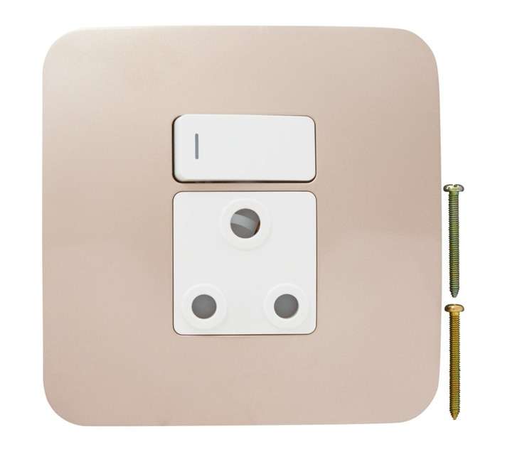 Veti Switch Plug - White/Champ (100 x 100mm)