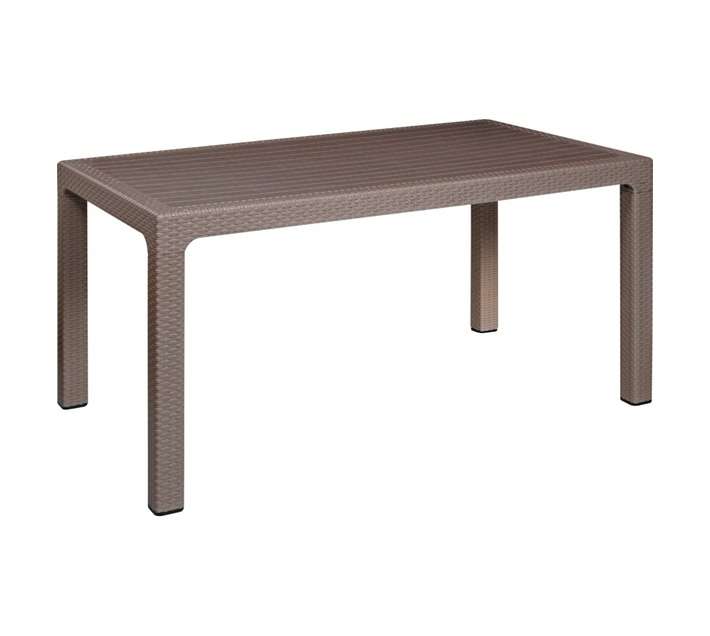 Gold Sun Rectangular Rattan Table - Cappuccino