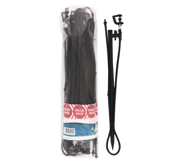 10 x Completed Micro Sprinklers with Peg and Tube - Black
