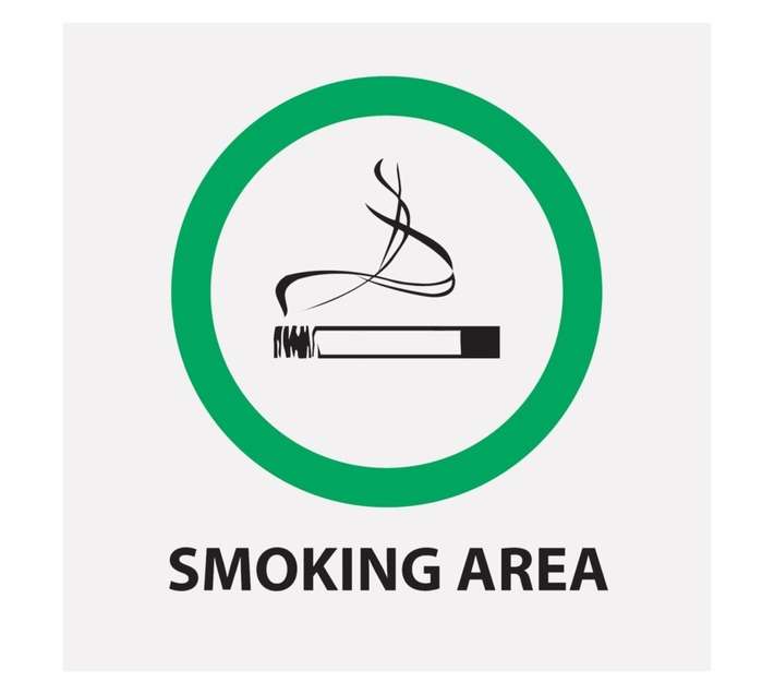 Tower ABS Smoking Area Sign - White/Green/Black (150 x 150mm)