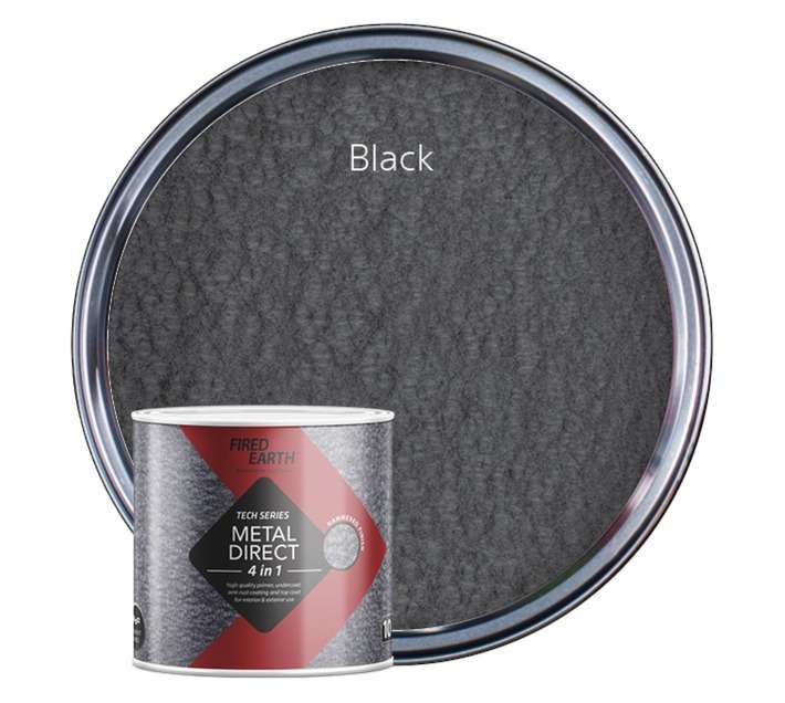 Fired Earth Metal Direct Hammered - Black (500ml)