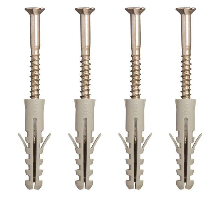 Eureka 3L50 5 x 63mm Wall Plug And Screw (4 Pack)