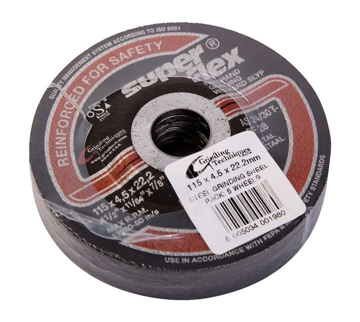 Superflex Standard Steel Grinding Disc 115 x 4.5mm 5pk