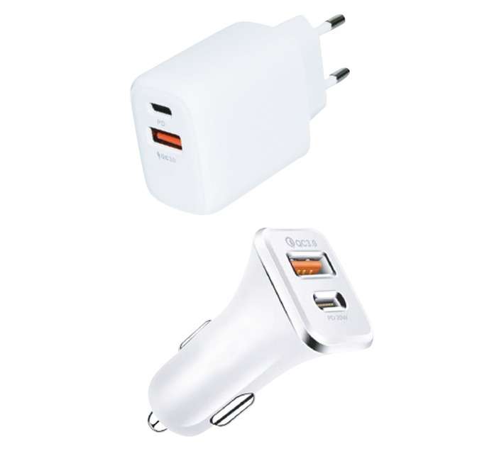 Superfly PD Charger Wall and Car Kit - White